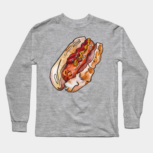 Hot Dog Hot Dog Hot Diggity Dog Long Sleeve T-Shirt by JenTheTracy